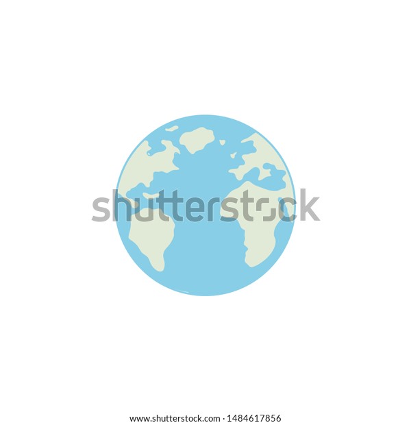 Planet Earth Vector Drawing Globe Colour Stock Vector Royalty Free