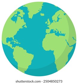Planet earth vector flat icon isolated on white background.