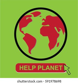 planet earth vector icon