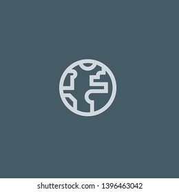 Planet Earth vector icon. Planet Earth concept stroke symbol design. Thin graphic elements vector illustration, outline pattern for your web site design, logo, UI. EPS 10.