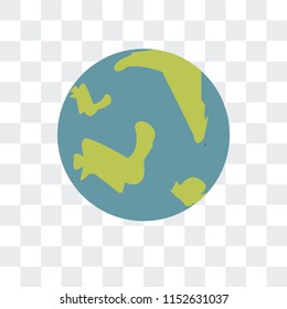 Planet earth vector icon isolated on transparent background, Planet earth logo concept
