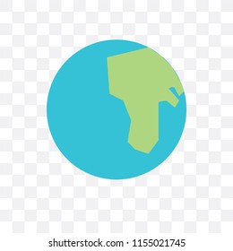 Planet earth vector icon isolated on transparent background, Planet earth logo concept