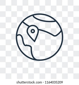 Planet earth vector icon isolated on transparent background, Planet earth logo concept