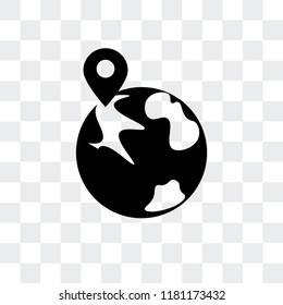 Planet Earth vector icon isolated on transparent background, Planet Earth logo concept