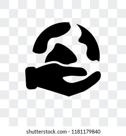 Planet earth vector icon isolated on transparent background, Planet earth logo concept