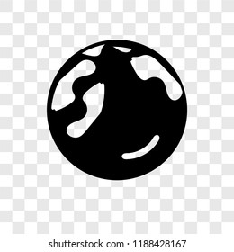 Planet earth vector icon isolated on transparent background, Planet earth transparency logo concept