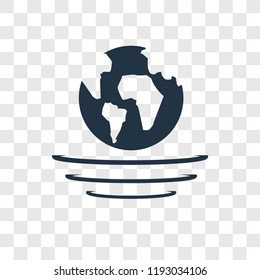 Planet earth vector icon isolated on transparent background, Planet earth transparency logo concept