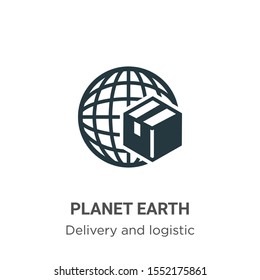 Planet earth vector icon on white background. Flat vector planet earth icon symbol sign from modern delivery and logistic collection for mobile concept and web apps design.