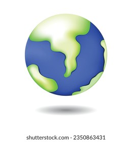 Planet earth vector icon on white background.