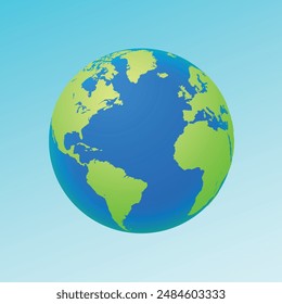 planet Earth vector icon on white background. Earth day or environment conservation concept. Save green planet concept