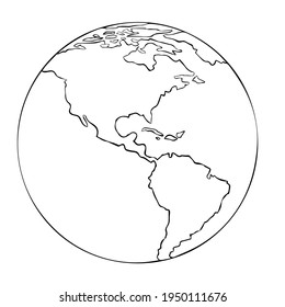 Planet earth vector illustration. Black White Earth 