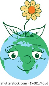 Ilustración del vector Planeta Tierra. Celebración del Día de la Tierra.