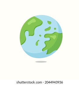 Planeta Tierra. Ilustración vectorial en estilo plano