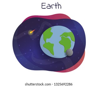 Planet Earth vector illustration with starry space in the background