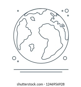 Planet Earth vector illustration. World vector icon. Earth Day. Design for astronomy apps, websites, print.