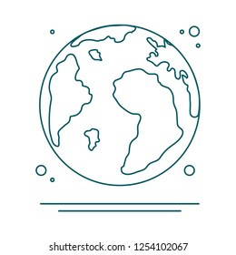 Planet Earth vector illustration. World vector icon. Earth Day. Design for astronomy apps, websites, print.