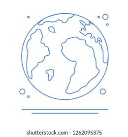 Planet Earth vector illustration. World vector icon. Earth Day. Design for astronomy apps, websites, print.