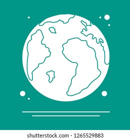 Planet Earth vector illustration. World vector icon. Earth Day. Design for astronomy apps, websites, print.