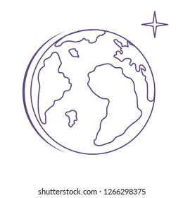 Planet Earth vector illustration. World vector icon. Earth Day. Design for astronomy apps, websites, print.
