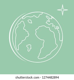 Planet Earth vector illustration. World vector icon. Earth Day. Design for astronomy apps, websites, print.