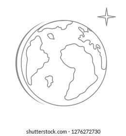 Planet Earth vector illustration. World vector icon. Earth Day. Design for astronomy apps, websites, print.