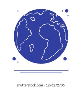 Planet Earth vector illustration. World vector icon. Earth Day. Design for astronomy apps, websites, print.