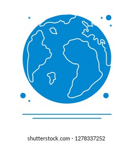 Planet Earth vector illustration. World vector icon. Earth Day. Design for astronomy apps, websites, print.