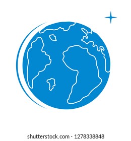 Planet Earth vector illustration. World vector icon. Earth Day. Design for astronomy apps, websites, print.