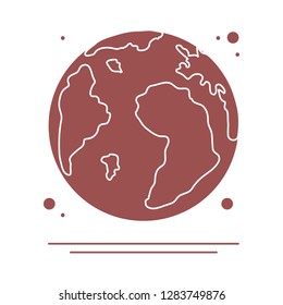 Planet Earth vector illustration. World vector icon. Earth Day. Design for astronomy apps, websites, print.