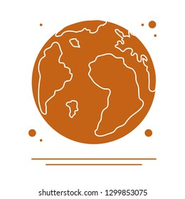Planet Earth vector illustration. World vector icon. Earth Day. Design for astronomy apps, websites, print.