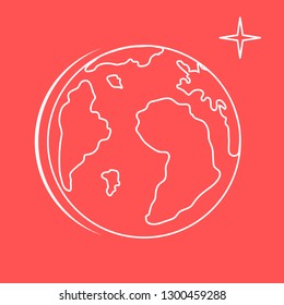 Planet Earth vector illustration. World vector icon. Earth Day. Design for astronomy apps, websites, print.