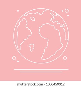 Planet Earth vector illustration. World vector icon. Earth Day. Design for astronomy apps, websites, print.
