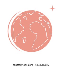 Planet Earth vector illustration. World vector icon. Earth Day. Design for astronomy apps, websites, print.