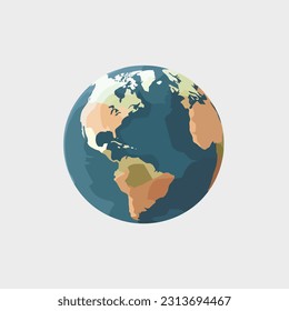 Planet earth vector isolated on white