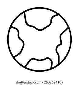 Planet earth Vector Line Icon Design