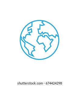 Planet Earth vector line icon