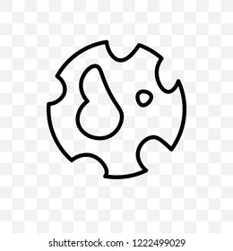 Planet earth vector linear icon isolated on transparent background, Planet earth transparency concept can be used for web and mobile