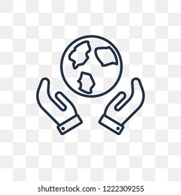 Planet earth vector outline icon isolated on transparent background, high quality linear Planet earth transparency concept can be used web and mobile