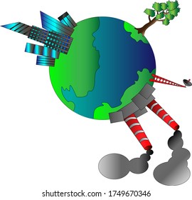 Planet earth, vector picture, background, logo