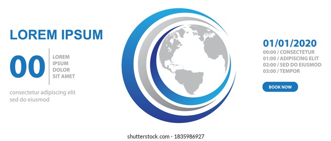 Planet Earth, vector web banner template