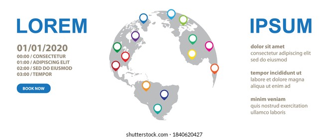 Planet Earth, vector web banner template