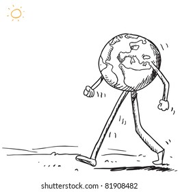 Planet Earth walking