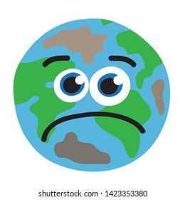 Planet Earth and waste on it. Global problems. Vector illustration.