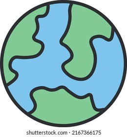 Planet Earth web icon. Isolated vector illustration. EPS 10.