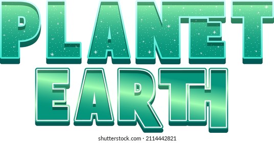 Planet Earth word logo design illustration