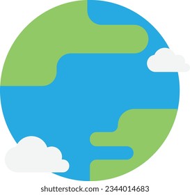 Planet Earth World Flat Illustration