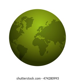 planet earth world map cartography icon. Flat and isolated design. Vector illustration