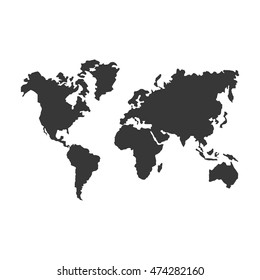 planet earth world map cartography icon. Flat and isolated design. Vector illustration