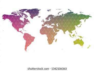 Planet earth, world map stylization with rainbow gradient, large and diverse world, the concept