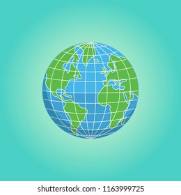 Planet Earth. World. Vector illustration of globe.